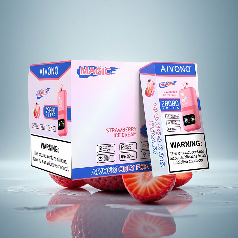 Aivono Aim Magic 20000 Puffs Crème Glacée à la Fraise & 600mAh Rechargeable