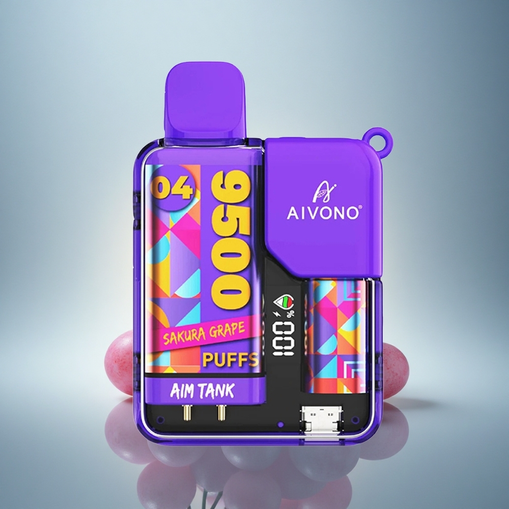 Aivono Aim Tank 9500 Puffs Sakura Raisin 650mAh 5% Nicotine