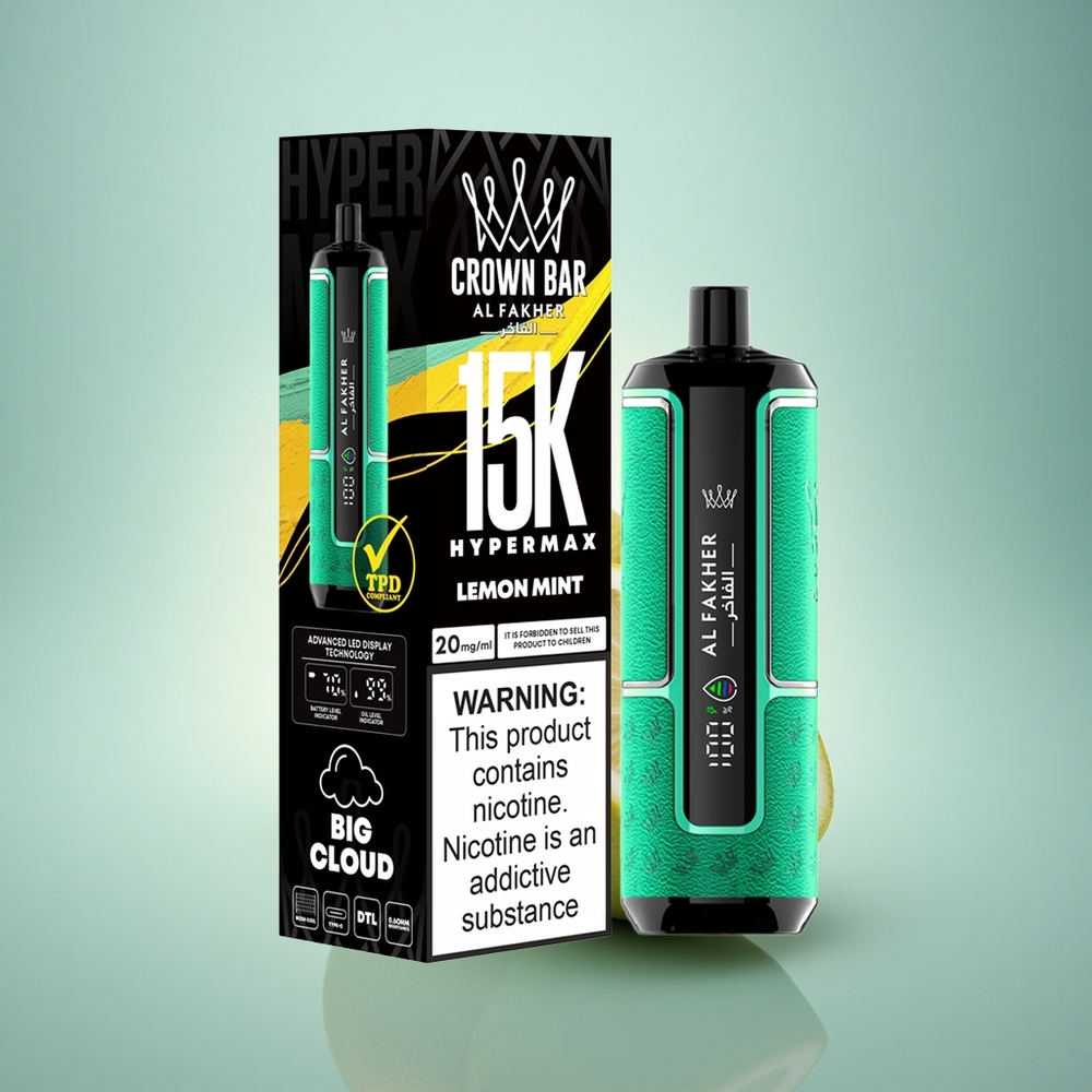 Al Fakher Crown Bar 15K Hypermax Citron Menthe 22ml 600mAh