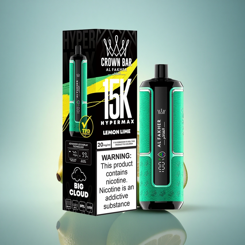 Al Fakher Crown Bar 15K Hypermax Citron Vert 22ml 600mAh