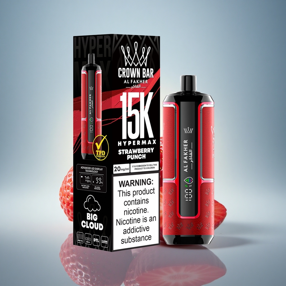 Al Fakher Crown Bar 15K Hypermax Fraise Explosion 22ml 600mAh