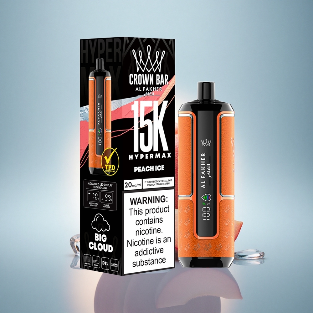 Al Fakher Crown Bar 15K Hypermax Glace Pêche 22ml 600mAh