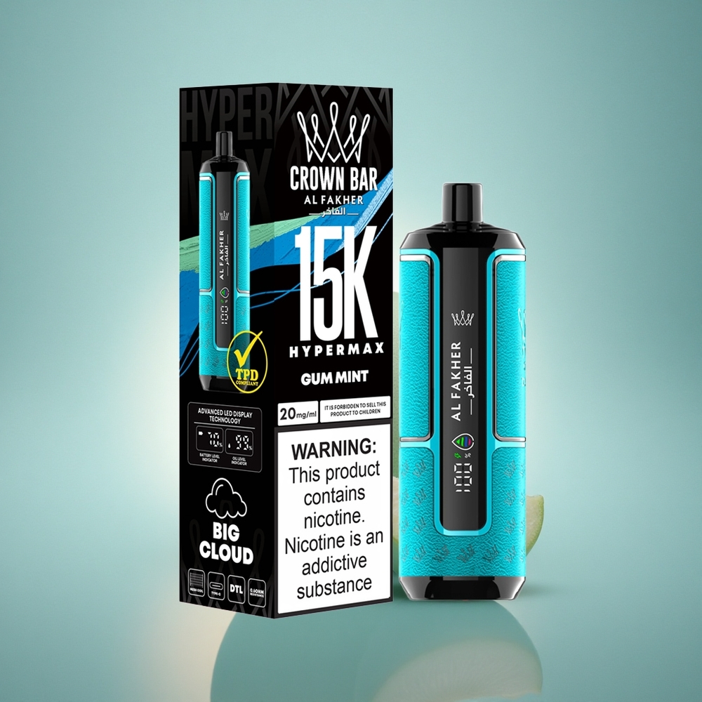 Al Fakher Crown Bar 15K Hypermax Menthe Gingivale 22ml 600mAh