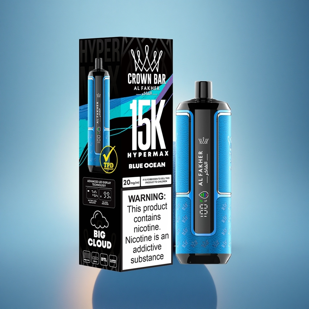 Al Fakher Crown Bar 15K Hypermax Océan Bleu 22ml 600mAh