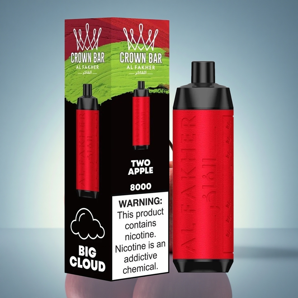 Al Fakher Crown Bar 8000 Crystal Deux Pommes 600mAh 5mg Nicotine