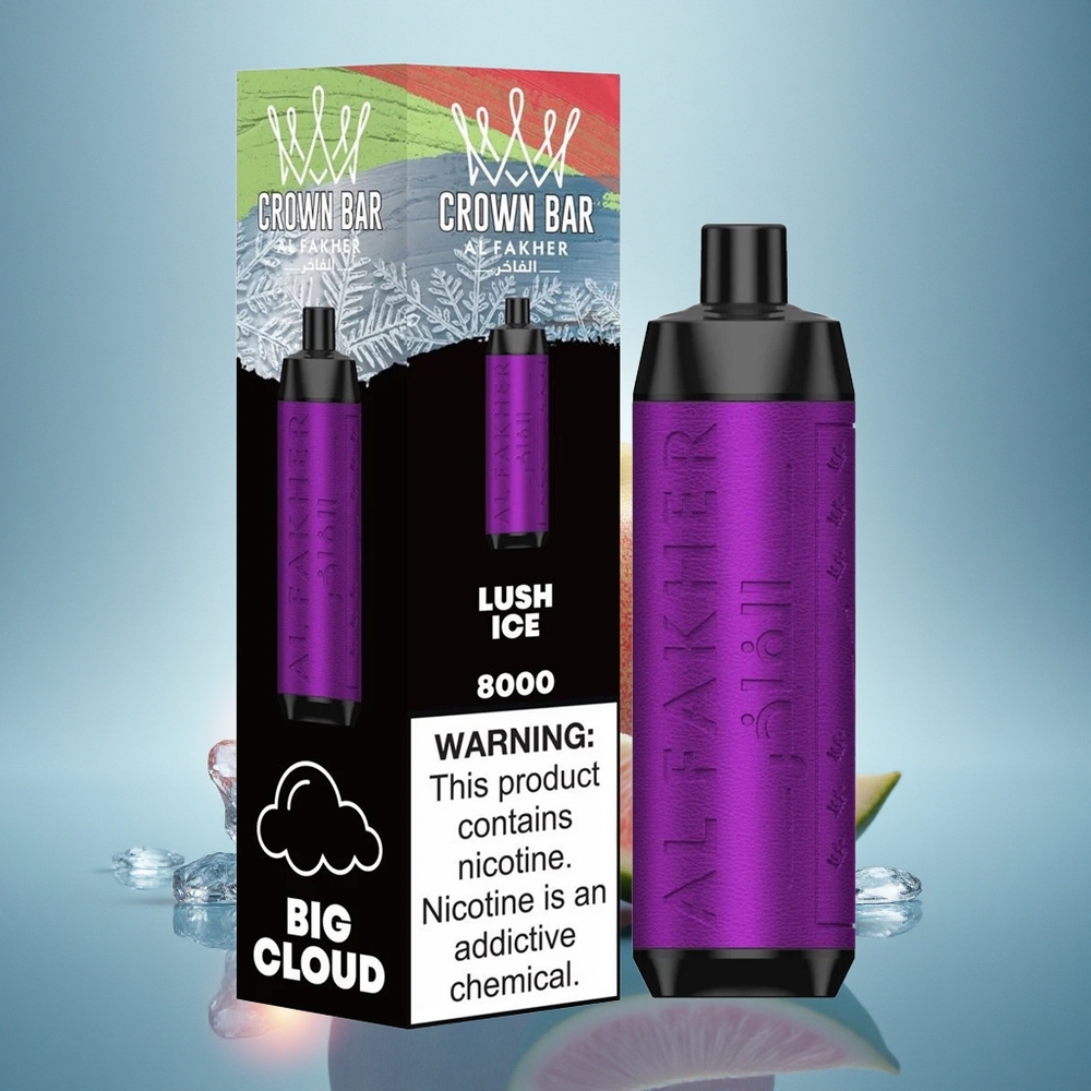 Al Fakher Crown Bar 8000 Crystal Glace Luxueuse 600mAh 5mg Nicotine