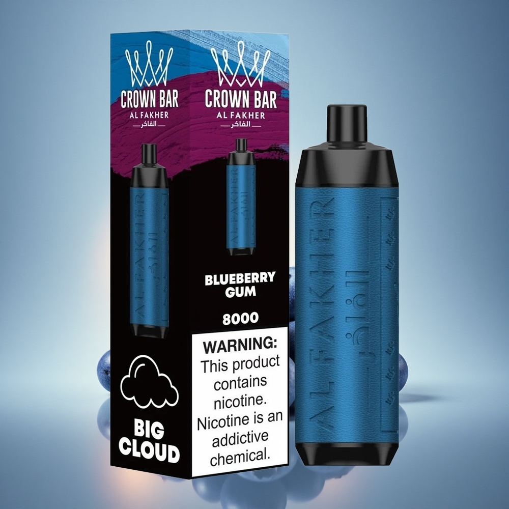Al Fakher Crown Bar 8000 Crystal Gomme Myrtille 600mAh 5mg Nicotine