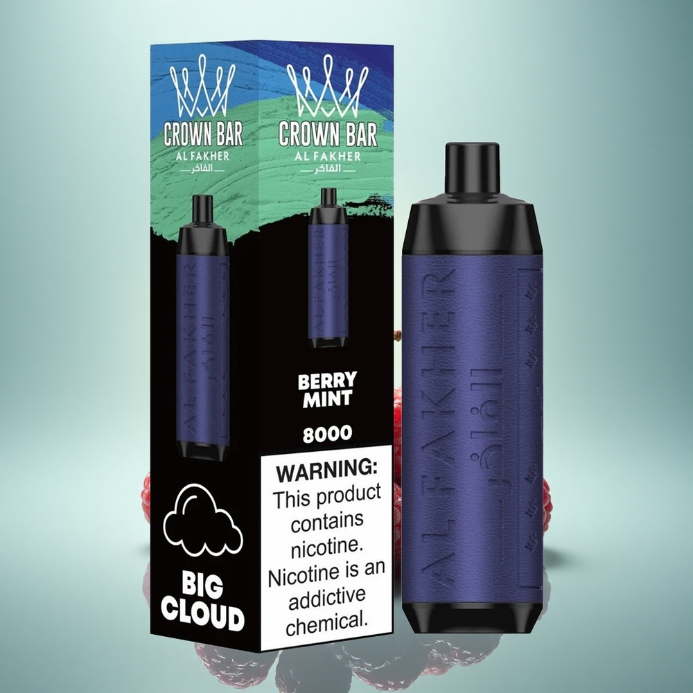 Al Fakher Crown Bar 8000 Crystal Menthe Baie 600mAh 18ml