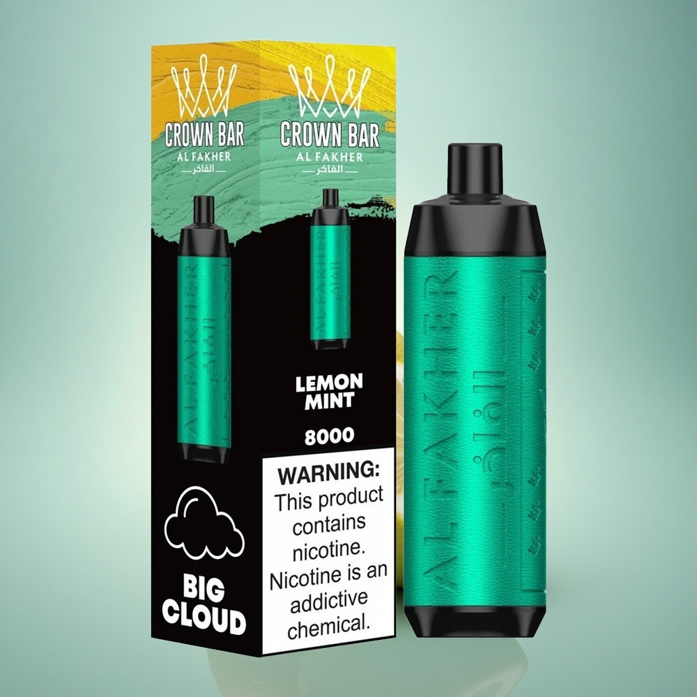 Al Fakher Crown Bar 8000 Crystal Menthe Citronnée avec 5mg de Nicotine et Batterie 600mAh