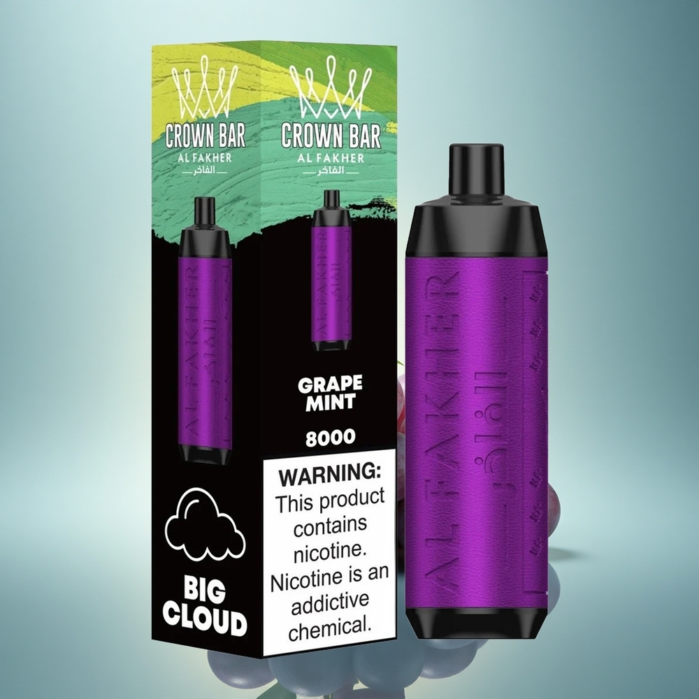 Al Fakher Crown Bar 8000 Crystal Menthe Raisin 600mAh 18ml