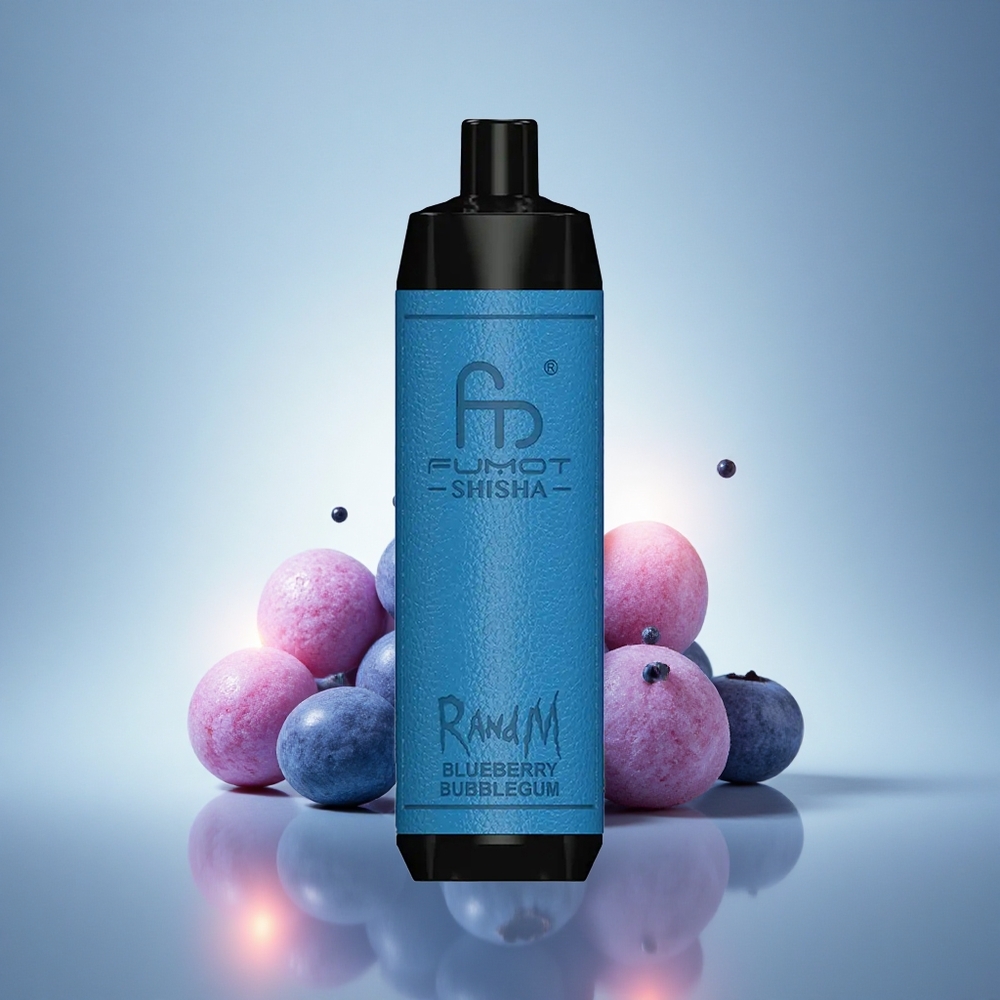 RandM Fumot Shisha 10000 Puffs Bubblegum Myrtille avec 0,5% de Nicotine et Batterie 850 mAh