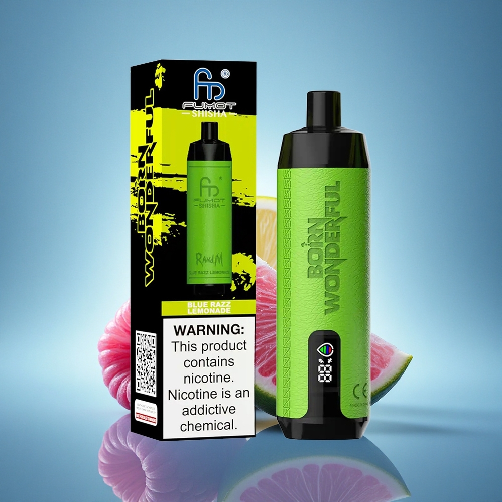 RandM Fumot Shisha 10000 Puffs Citronnade Bleu Framboise avec 0,5% Nicotine et 850 mAh