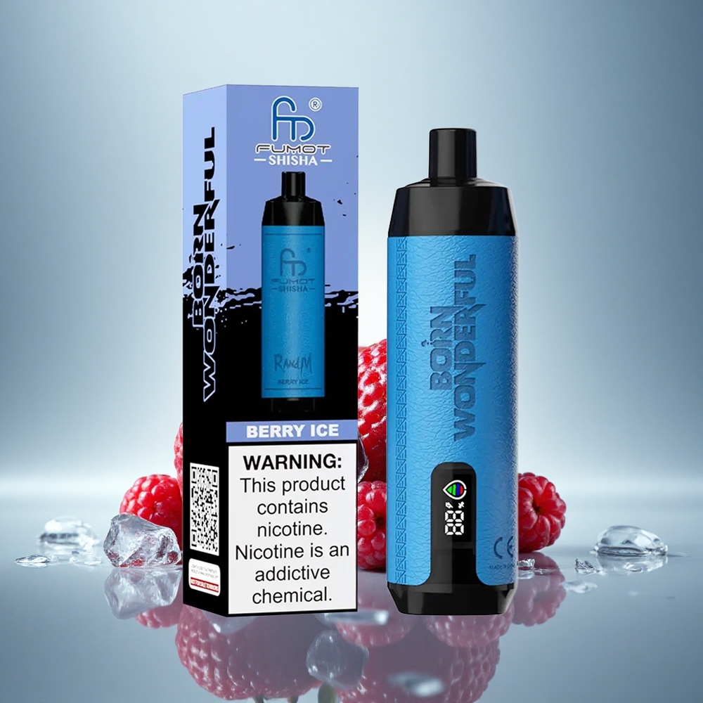 RandM Fumot Shisha 10000 Puffs Glace Baie LED 850mAh 0.5% Nicotine