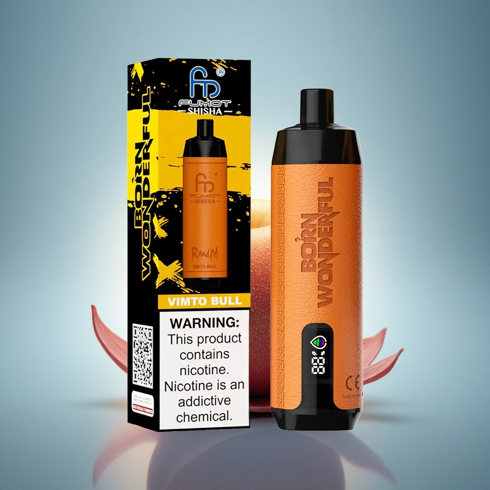RandM Fumot Shisha 10000 Puffs Vimto Taureau 18ml e-liquide prérempli 0,5% nicotine