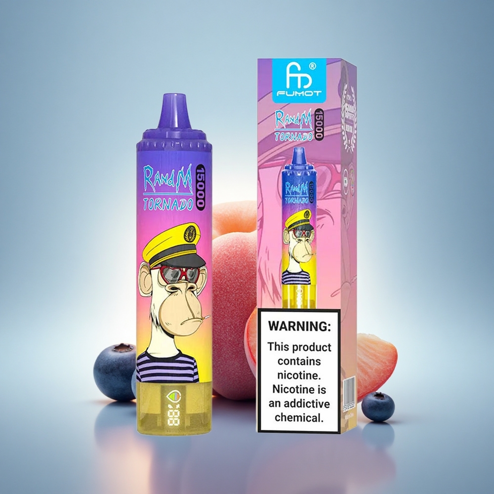 RandM Fumot Tornado 15000 Puffs Bonbon Pêche Myrtille 25ml 850mAh