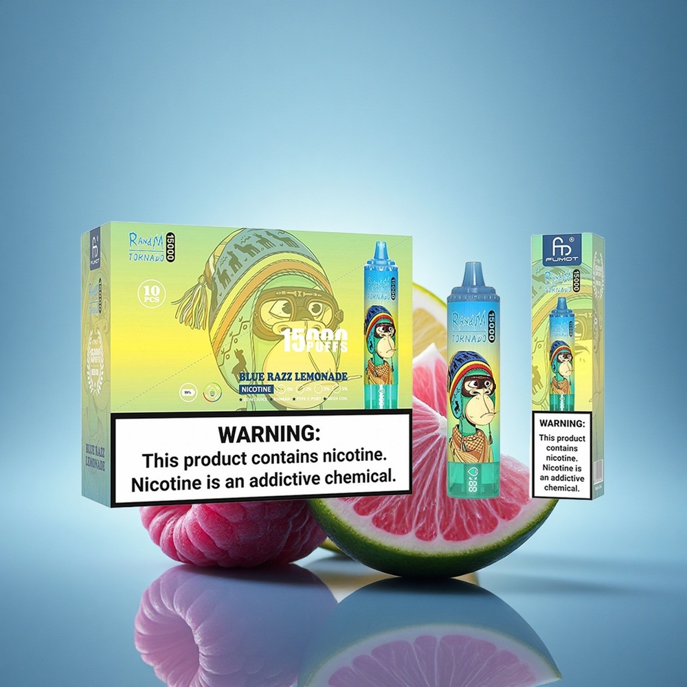 RandM Fumot Tornado 15000 Puffs Citronnade Framboise Bleue 25ml 5% Nicotine