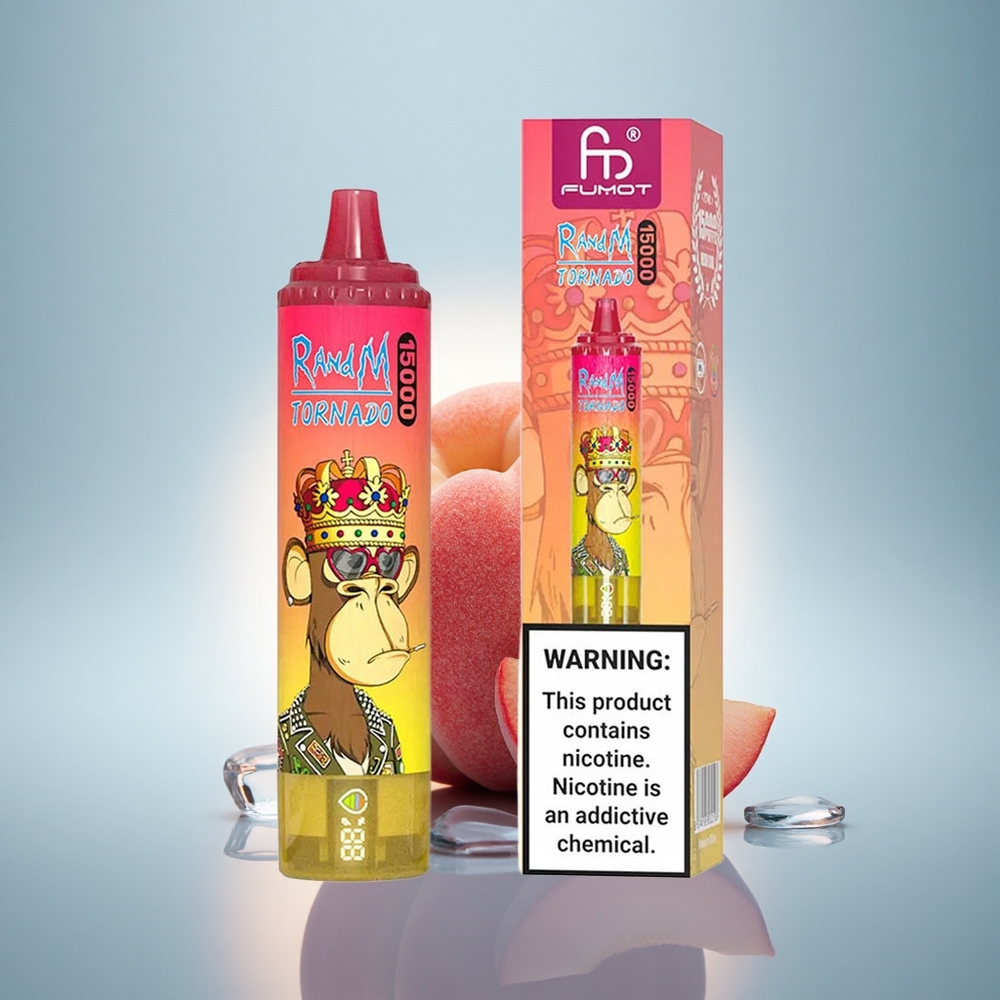 RandM Fumot Tornado 15000 Puffs Glace de Pêche 25ml 850mAh