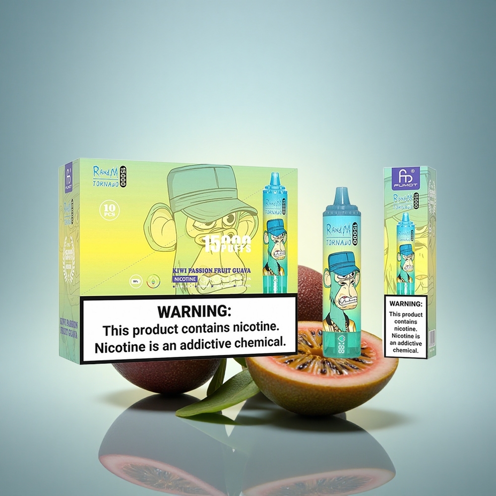 RandM Fumot Tornado 15000 Puffs Kiwi Fruit de la Passion Goyave 25ml 850mAh