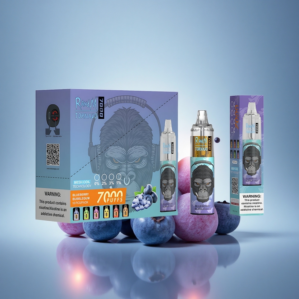 RandM Fumot Tornado 7000 Puffs Bulle de Myrtille avec 14 ML et 5% Nicotine