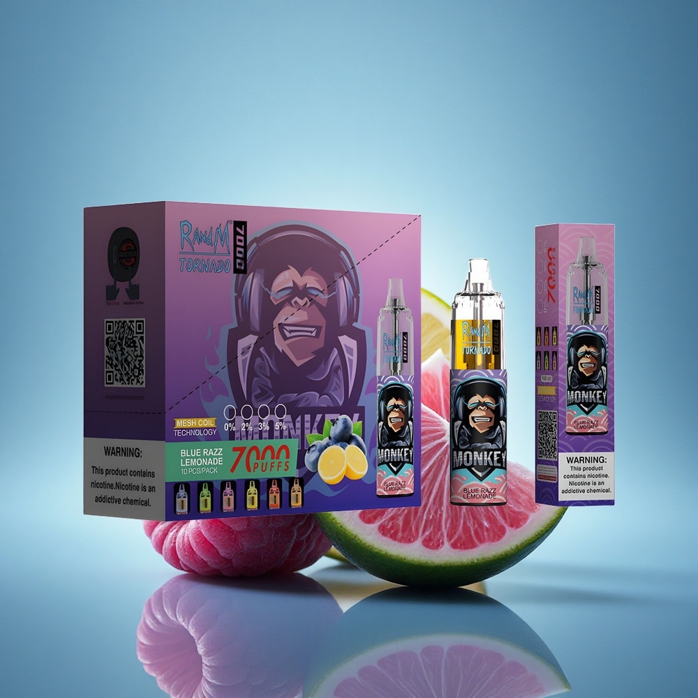 RandM Fumot Tornado 7000 Puffs Citronnade Bleu Framboise avec 14 ML et 5% Nicotine