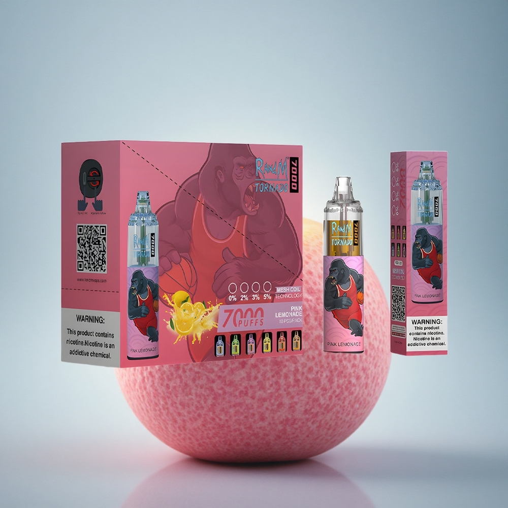 RandM Fumot Tornado 7000 Puffs Citronnade Rose 14ml Type-C 850mAh