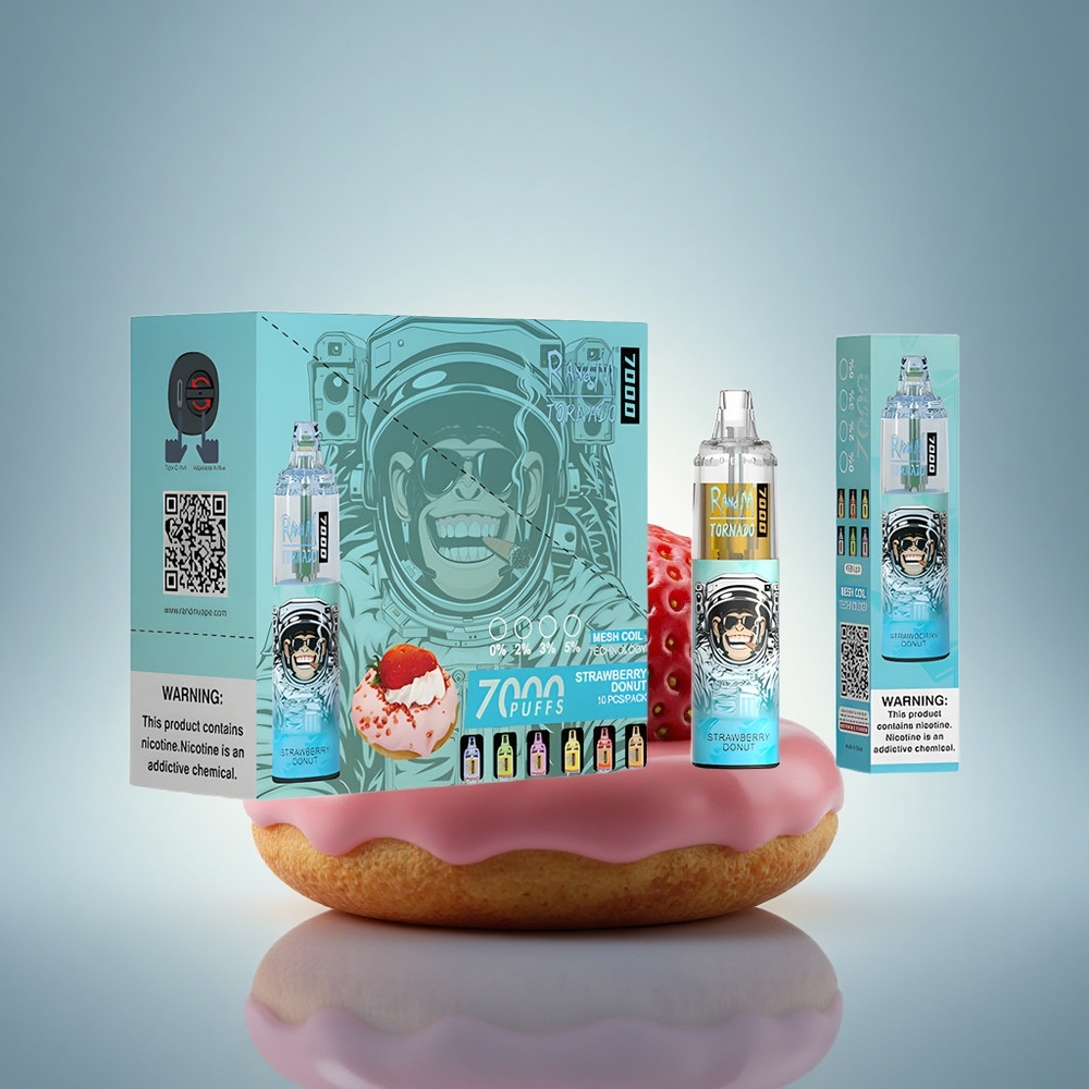 RandM Fumot Tornado 7000 Puffs Donut Fraise 14 ML 850 mAh