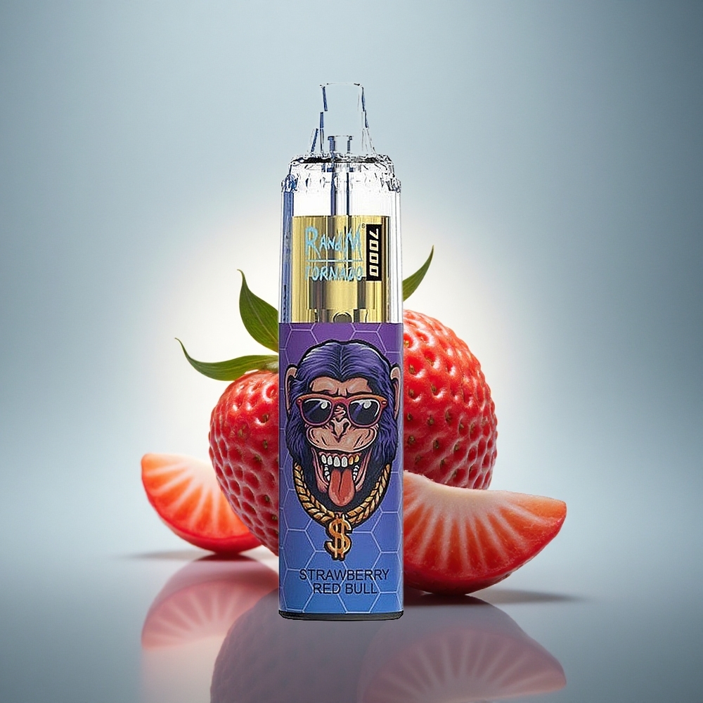 RandM Fumot Tornado 7000 Puffs Fraise Red Bull Type-C 850mAh Mesh