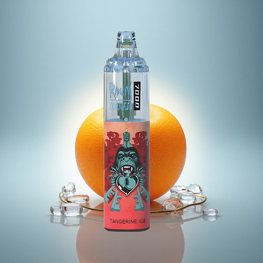 RandM Fumot Tornado 7000 Puffs Glace à la Mandarine avec 14 ML et 5% de Nicotine