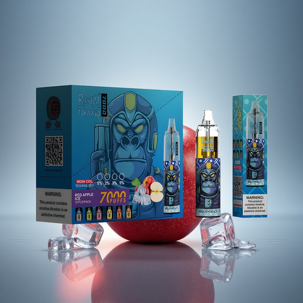 RandM Fumot Tornado 7000 Puffs Pomme Rouge Glacé 14ML 850mAh