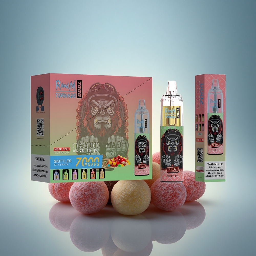 RandM Fumot Tornado 7000 Puffs Skittles Tornade Électronique 14ML 850mAh