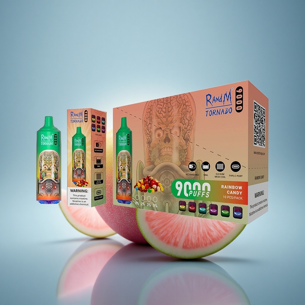 RandM Fumot Tornado 9000 Puffs Bonbon Arc-en-Ciel 850 mAh 18 mL