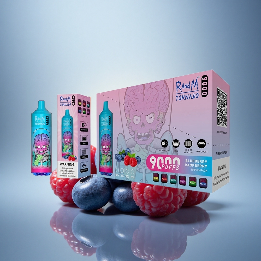 RandM Fumot Tornado 9000 Puffs Framboise Myrtille 850 mAh 18 mL
