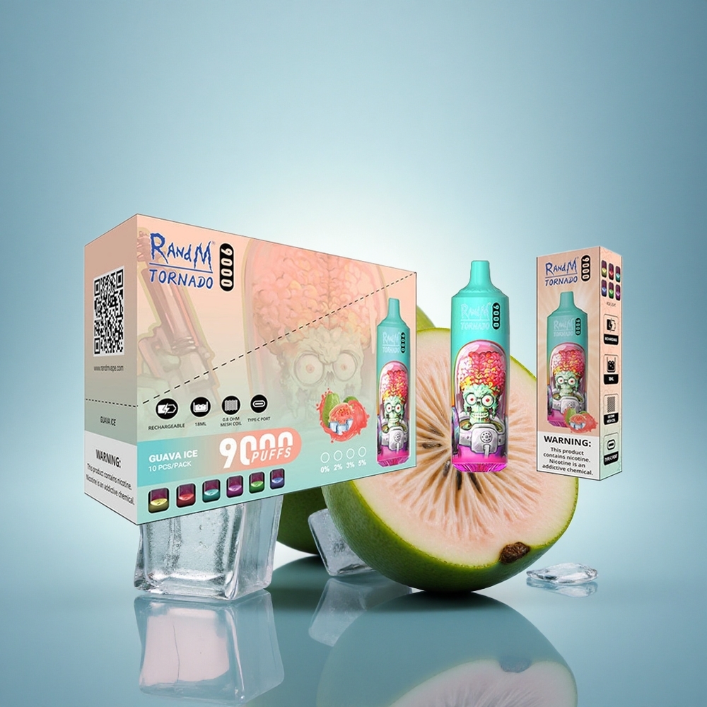 RandM Fumot Tornado 9000 Puffs Glace Goyave 850 mAh 18 mL