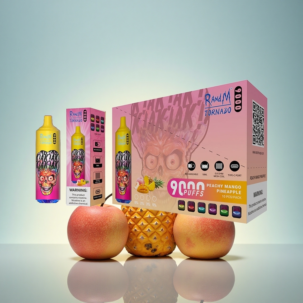 RandM Fumot Tornado 9000 Puffs Mangue Ananas Pêche avec 18 mL et 850 mAh