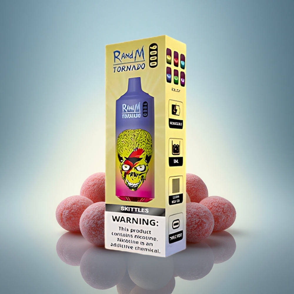 RandM Fumot Tornado 9000 Puffs Skittles Arc-en-Ciel 850 mAh 18 mL