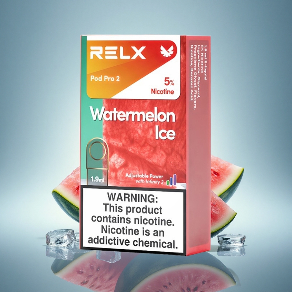 Relx Pod Pro 2 Vape Device Glace à la Pastèque 50mg/ml de nicotine, 1,9ml, Mode Éco (5,5W)