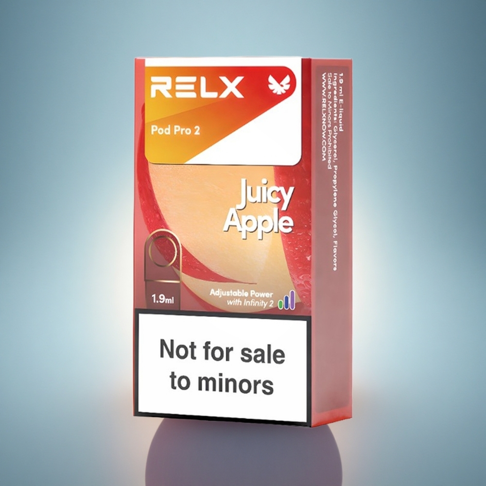 Relx Pod Pro 2 Vape Device Pomme Juteuse 0mg/ml 1,9ml 5,5W/6,5W/8W 2 ou 3 pods/paquet