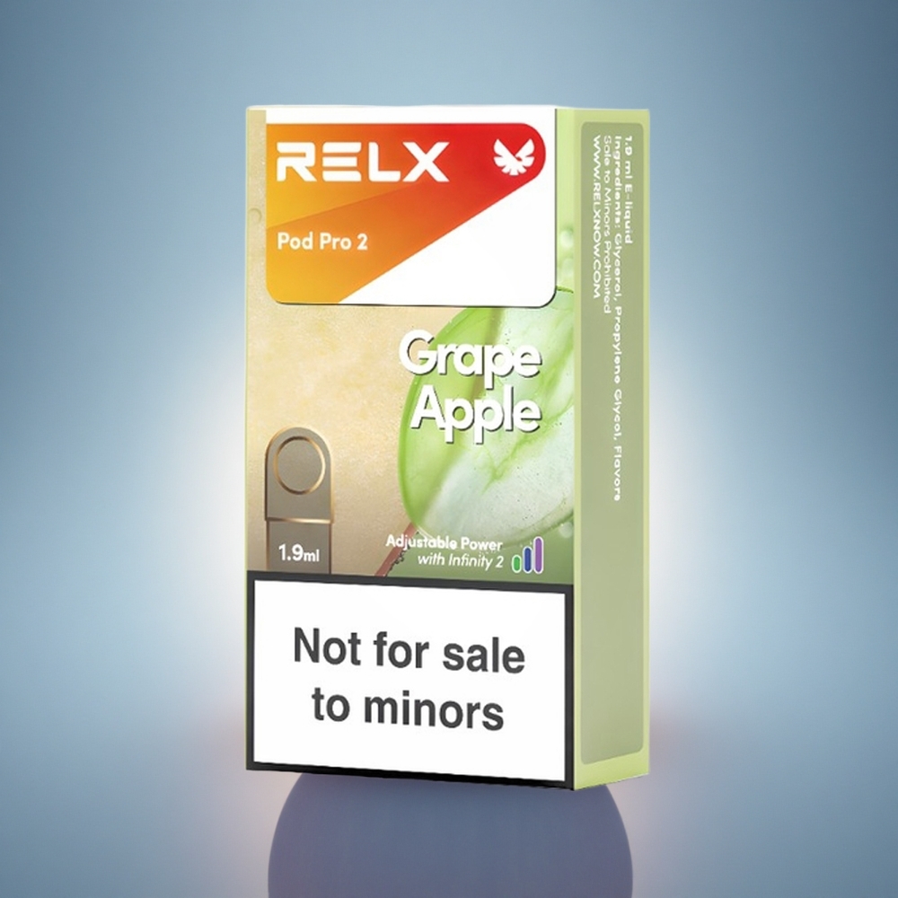 Relx Pod Pro 2 Vape Device Pomme Raisin 0mg/ml 1,9ml 5,5W/6,5W/8W 2 ou 3 pods/paquet