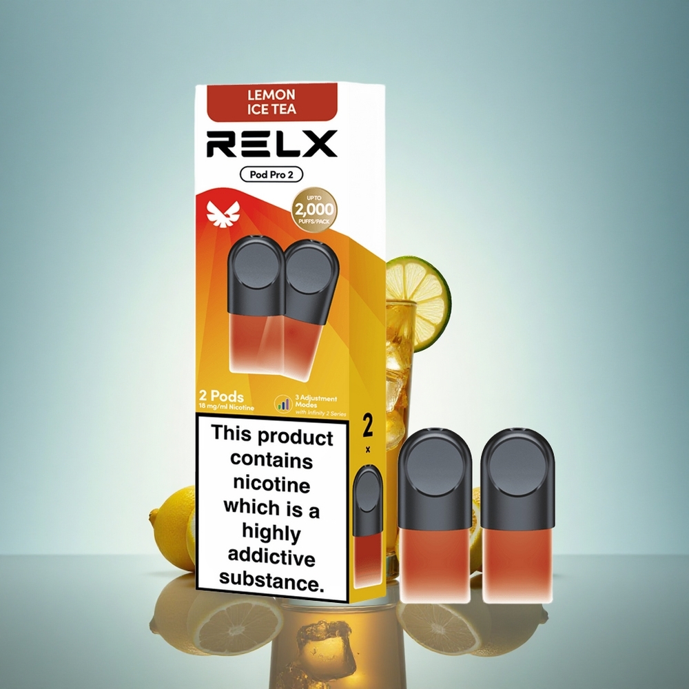 Relx Pod Pro 2 Vape Device Thé-Citron Glacé 18mg/ml Nicotine - 1,9ml - 3 Modes (5,5W, 6,5W, 8W)