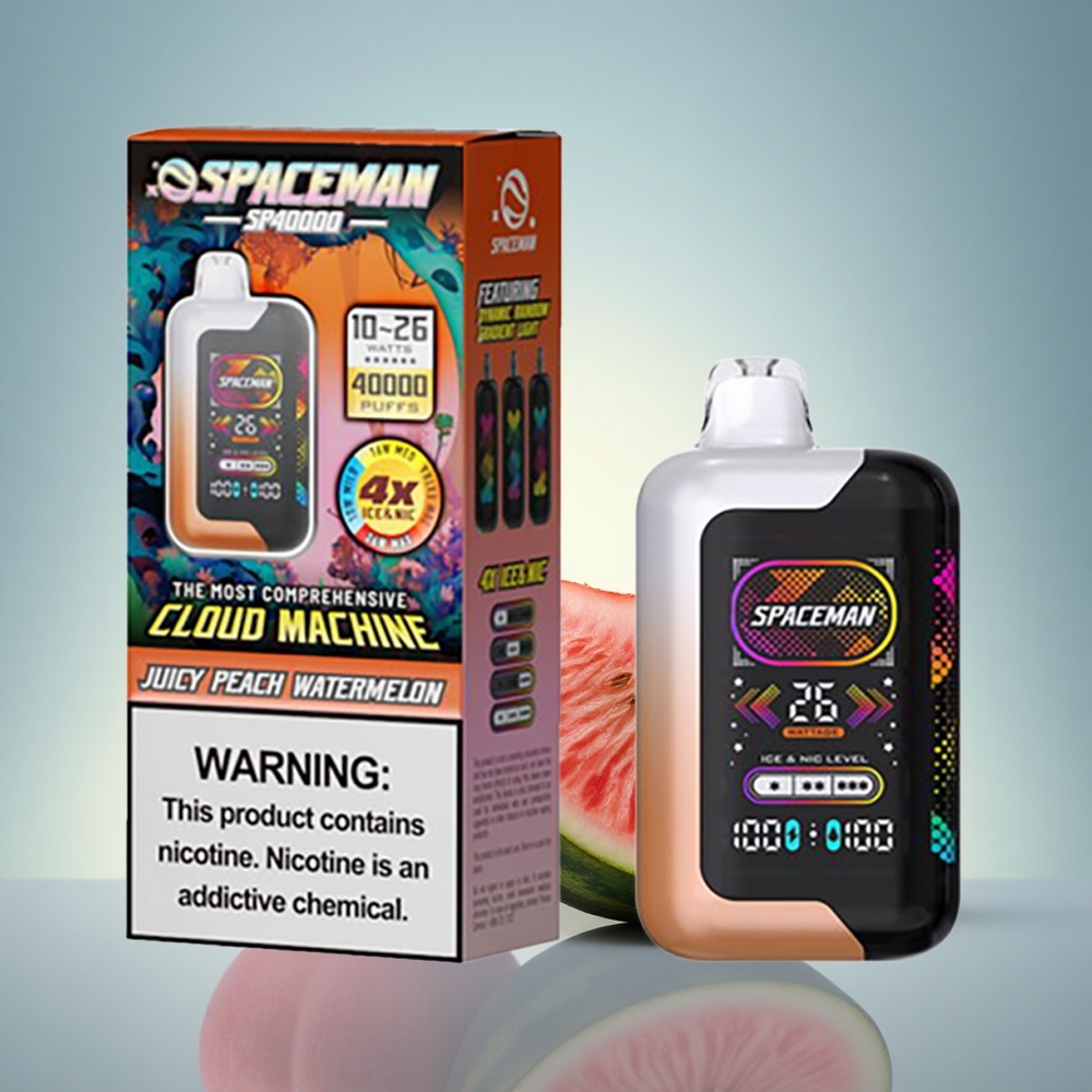 SMOK SPACEMAN SP40000 Puffs Pêche Juteuse Pastèque 1000mAh 50mg nicotine